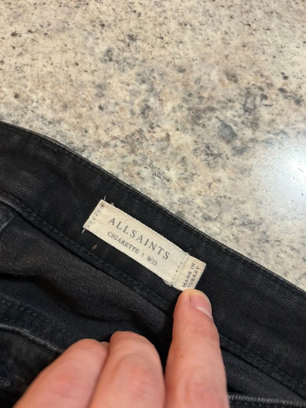 All Saints Black Slim Jeans with Stretch Denim